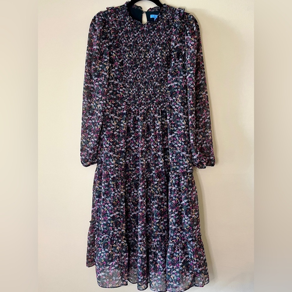 Draper James RSVP Green Ditsy Floral Smocked Dress - Size Small
